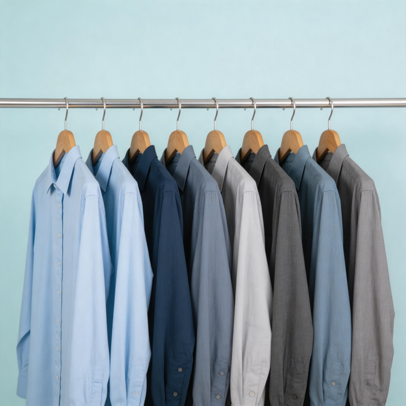 衣架上的衬衫排列图片