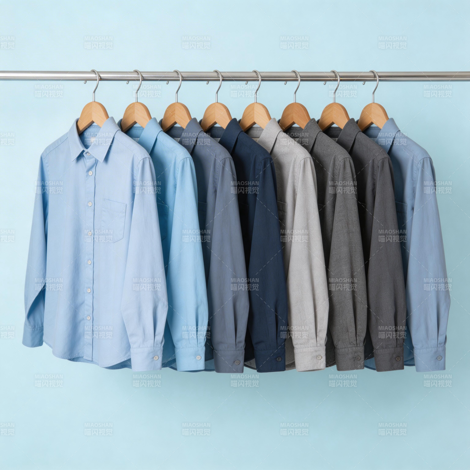 多色衬衫挂架展示图片