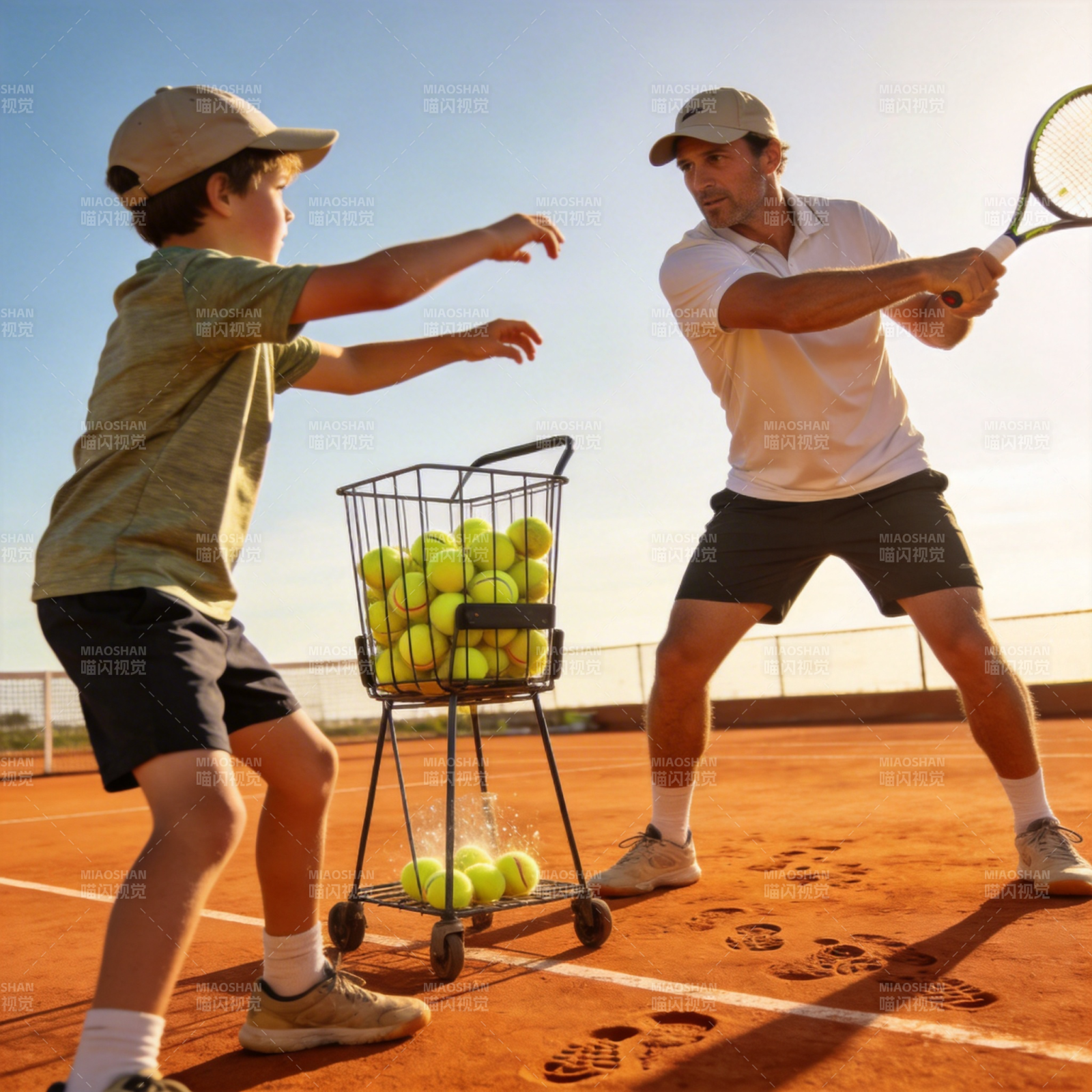 父子网球训练时光图片