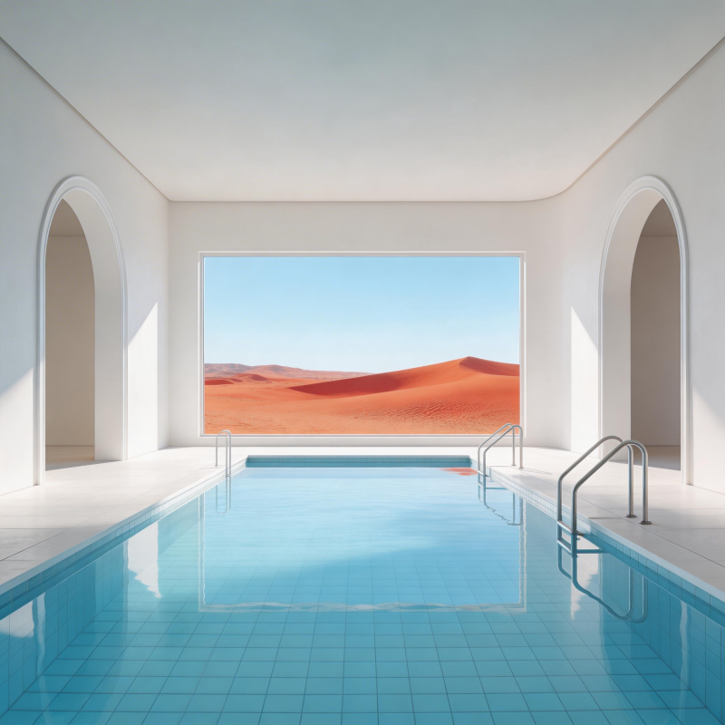 沙漠泳池奇景图片