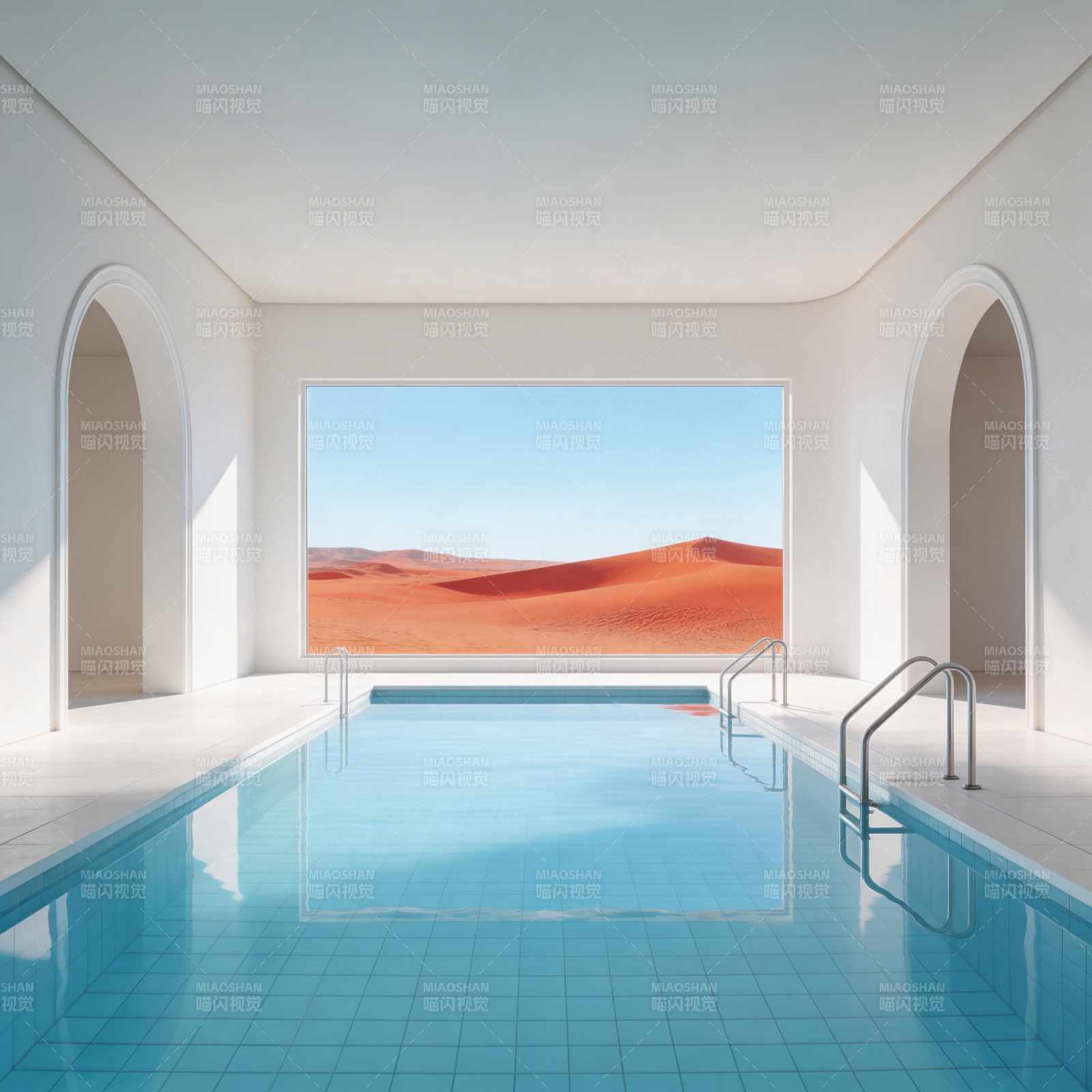 沙漠泳池奇景图片