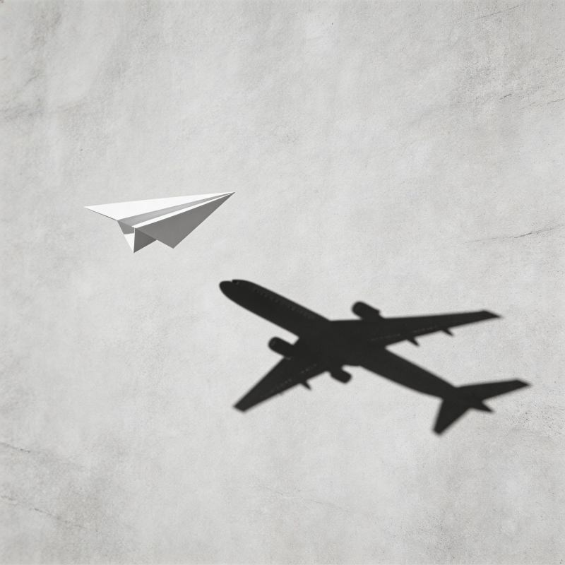 纸飞机与影子的对话图片