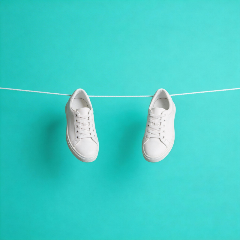 白鞋悬于青空图片