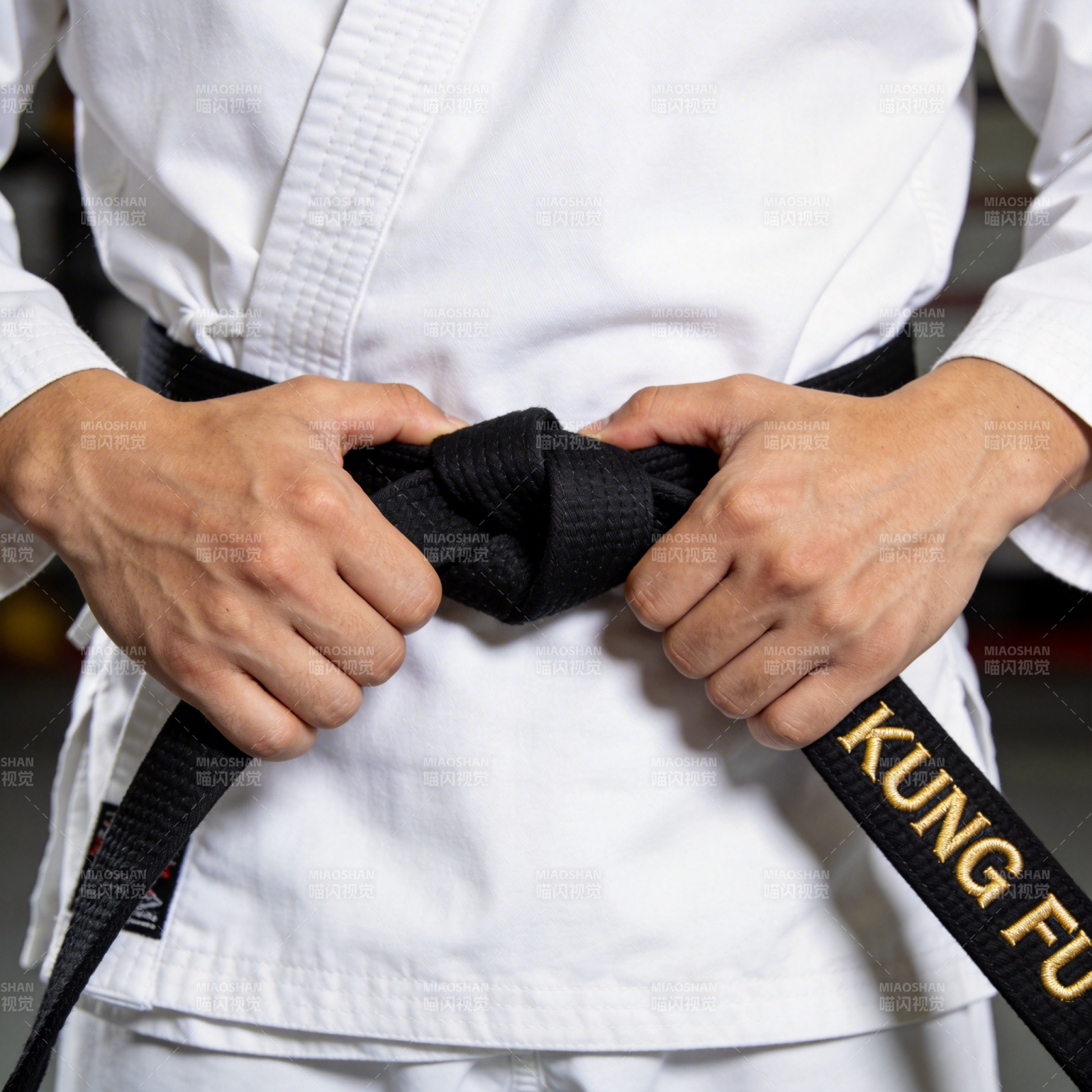 武术黑带系结图片