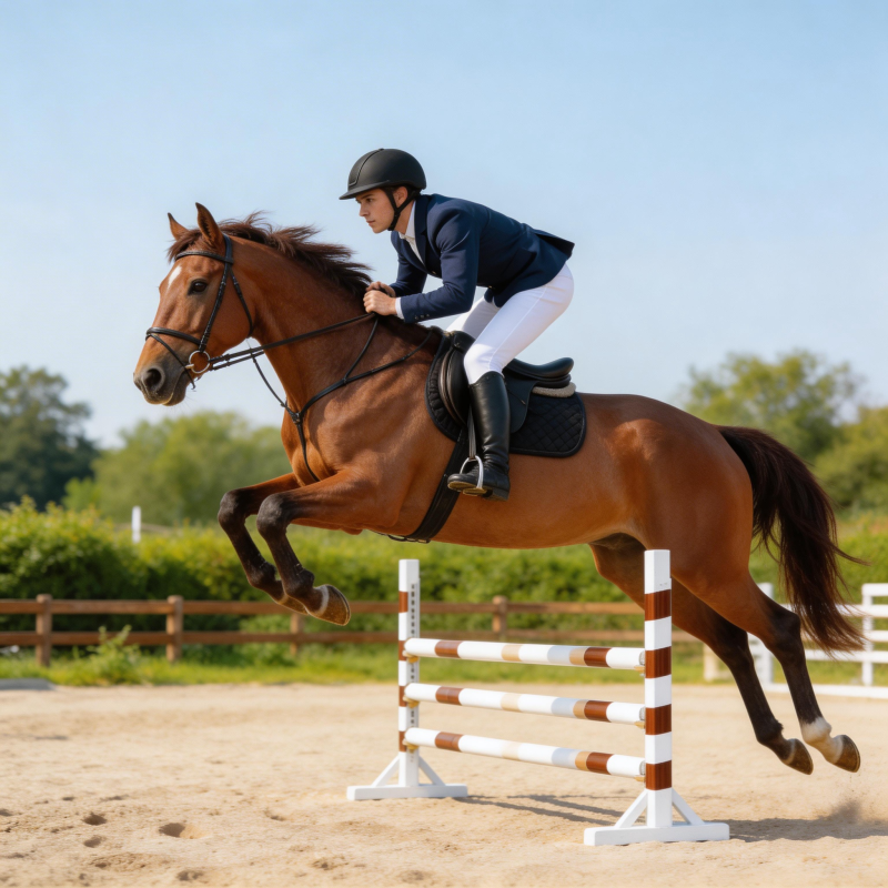 骏马飞跃障碍图片