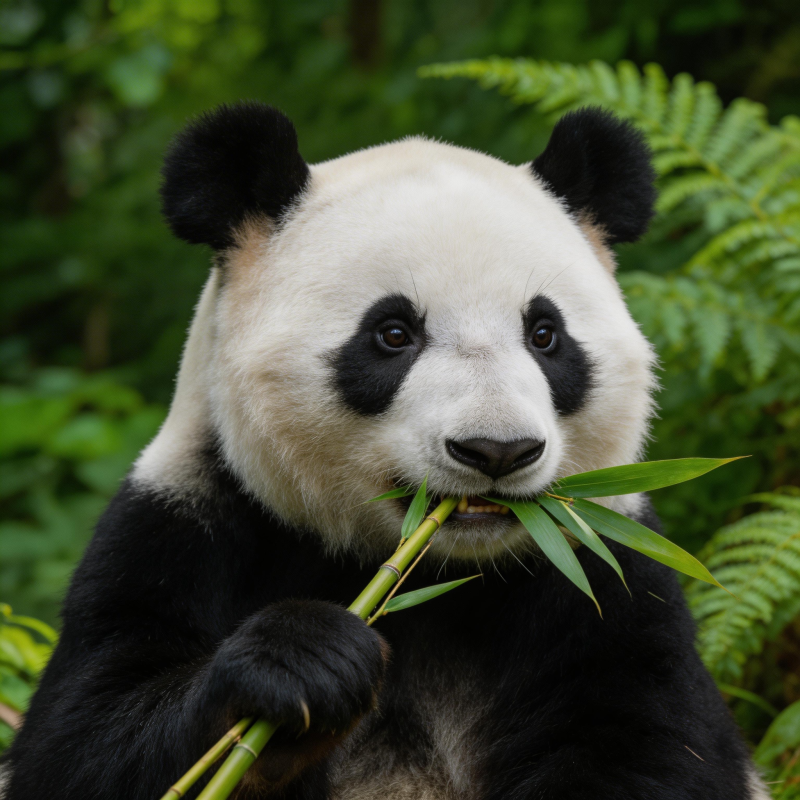 熊猫啃竹叶图片