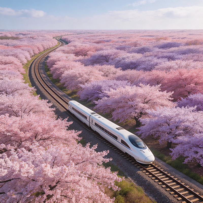 樱花列车漫游记图片