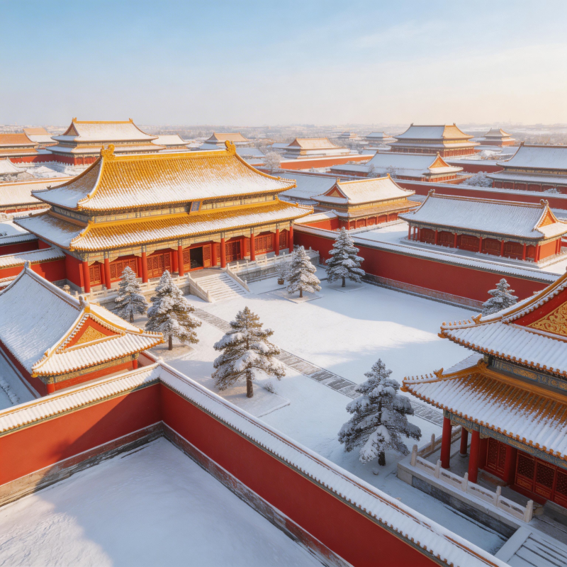 雪覆紫禁城图片