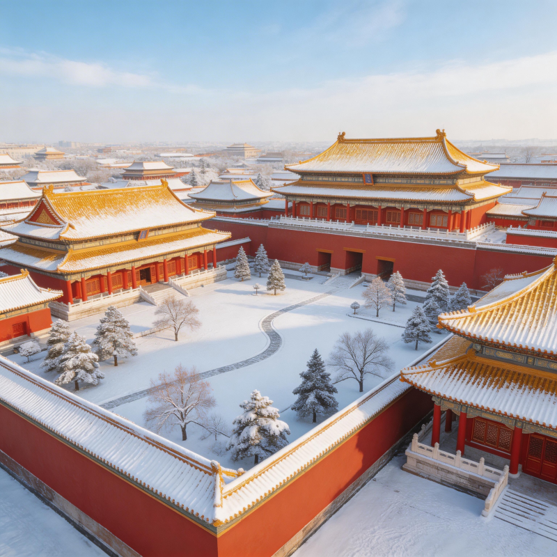 雪覆紫禁城图片