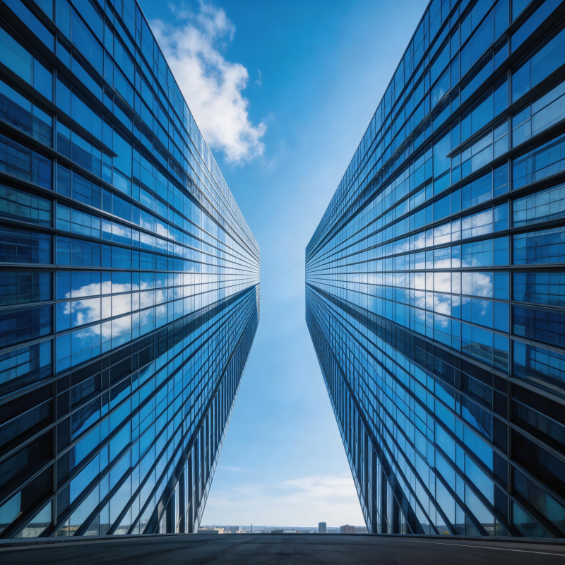 双塔映天际图片