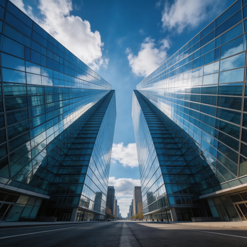 双塔映天 现代都市图片