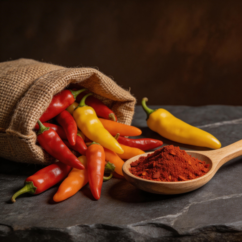 辣椒与红椒粉图片
