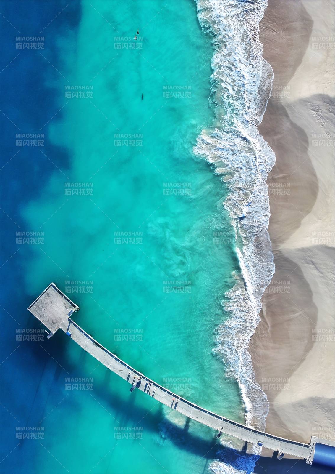 碧海白沙 栈桥入海图片