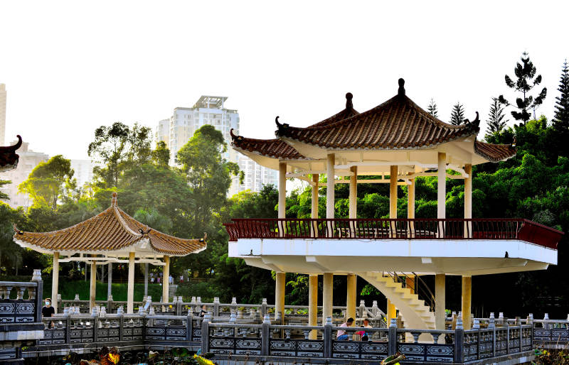 园林亭台美景图片