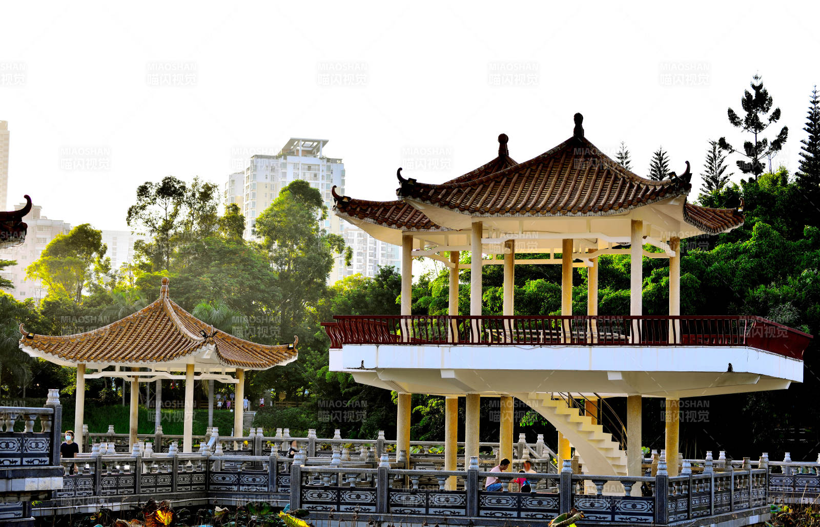 园林亭台美景图片