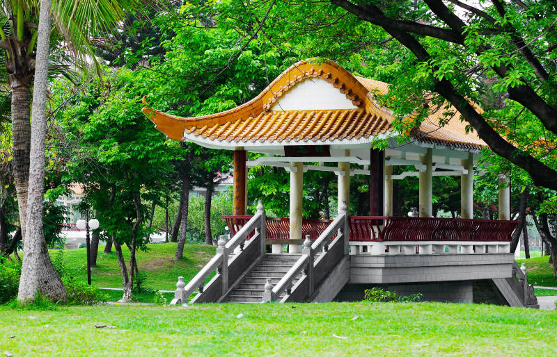 园林亭台美景图片