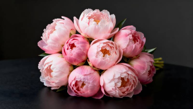 粉嫩牡丹花束图片