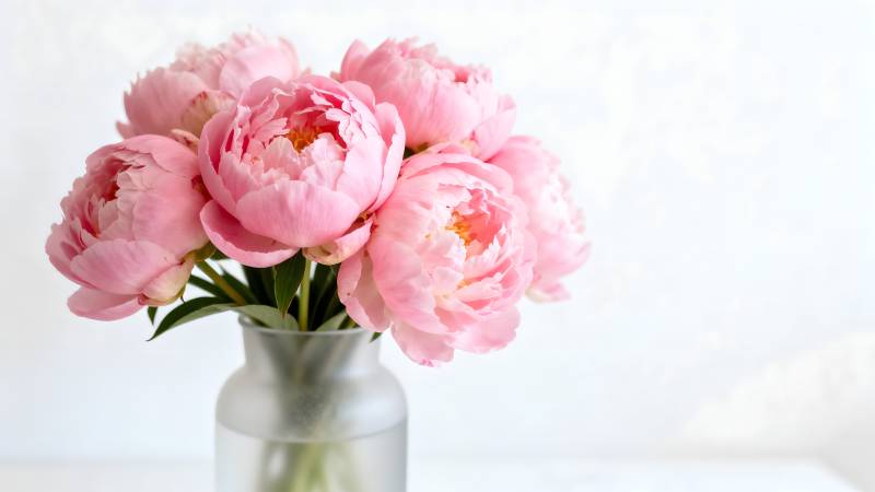 粉红牡丹花束图片