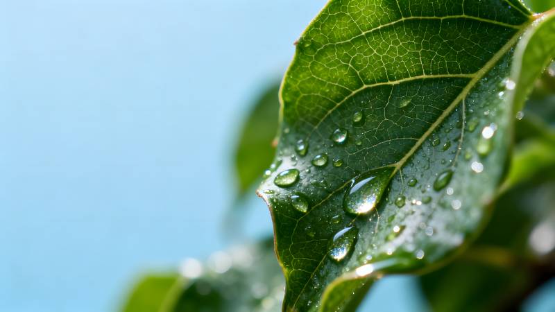 叶上露珠晶莹图片