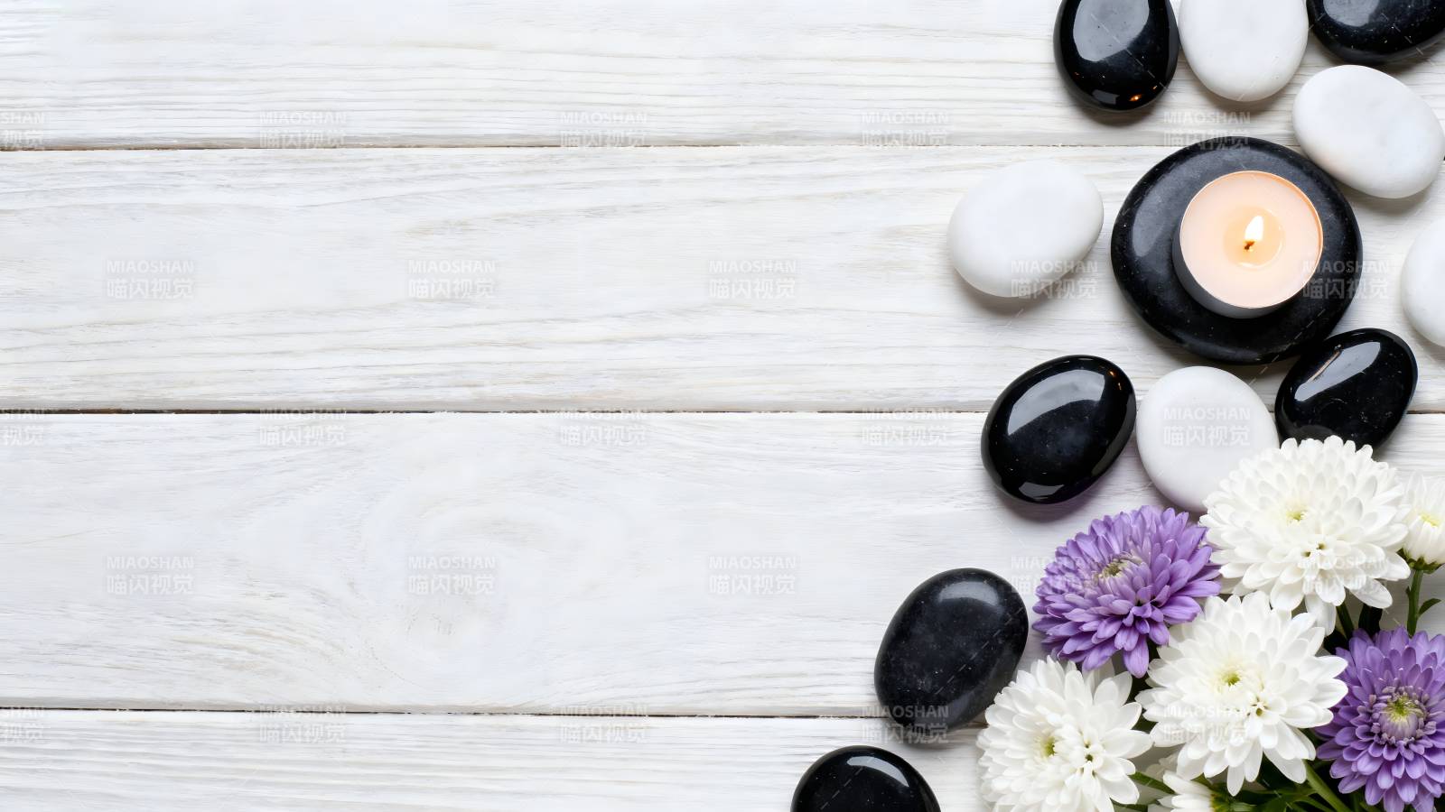 静谧石花烛光图片