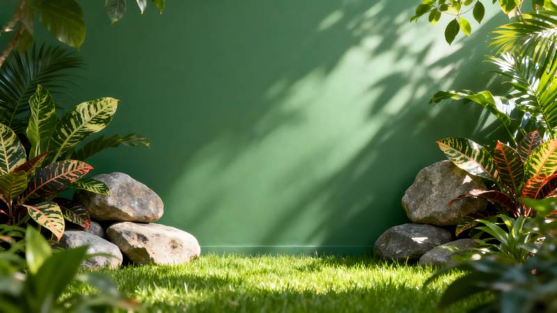 绿墙花园静谧景图片