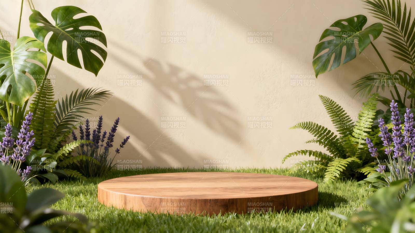 绿意盎然的自然舞台图片