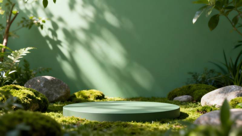 绿意盎然的自然舞台图片