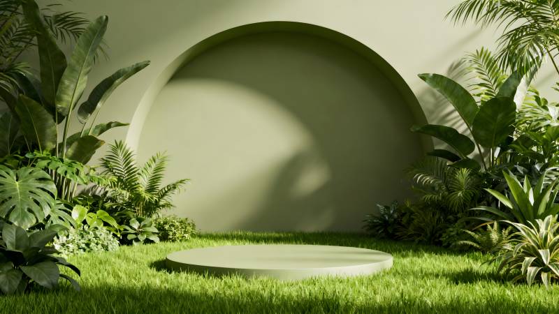 绿意盎然的自然舞台图片