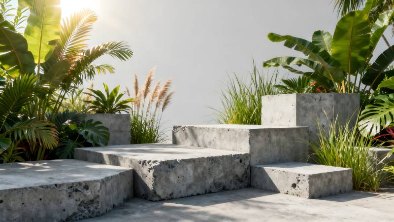 现代庭院石阶景图片