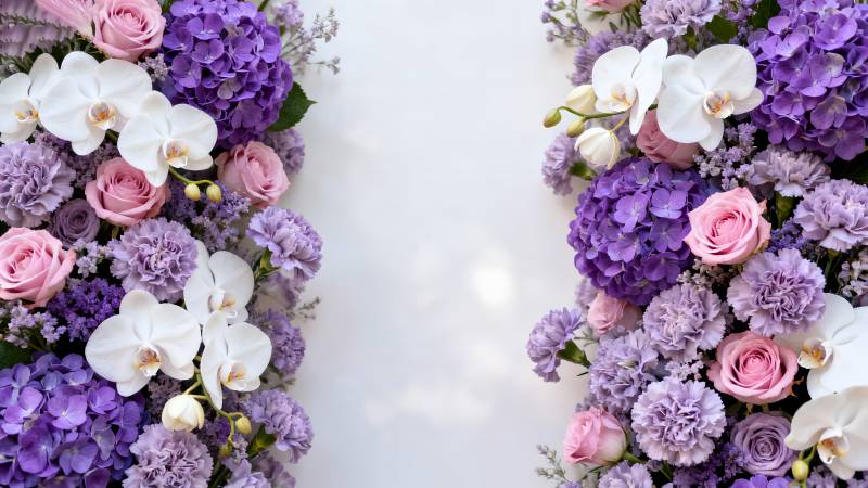 紫粉花艺装饰图片