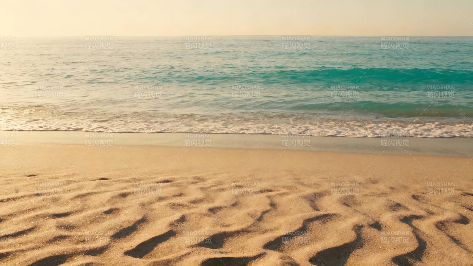 沙滩海浪静谧美图片