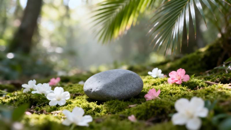 石静花幽林间图片