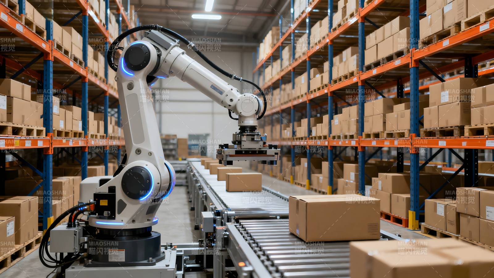 智能仓储机器人作业图片