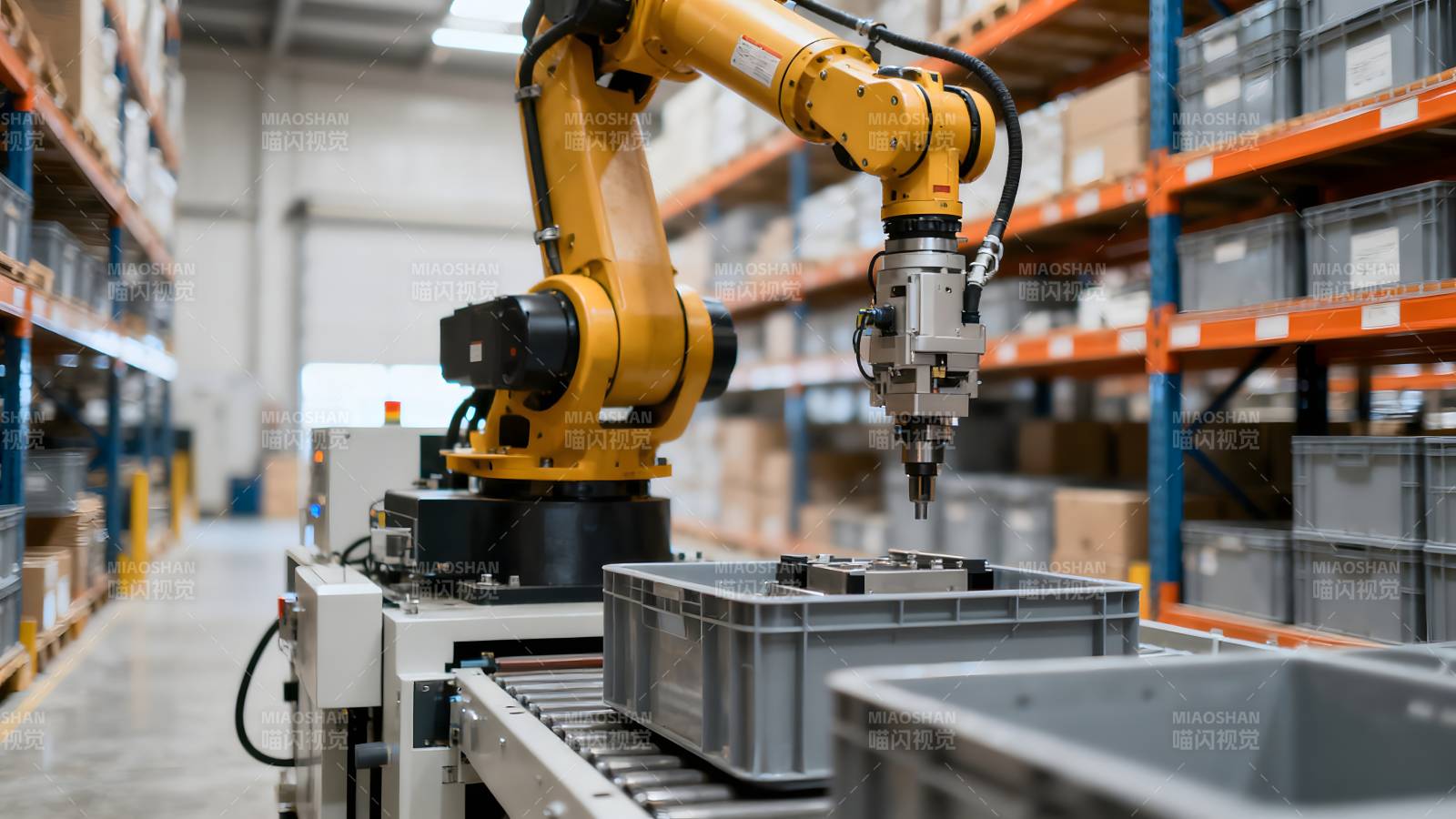 智能仓储机器人作业图片