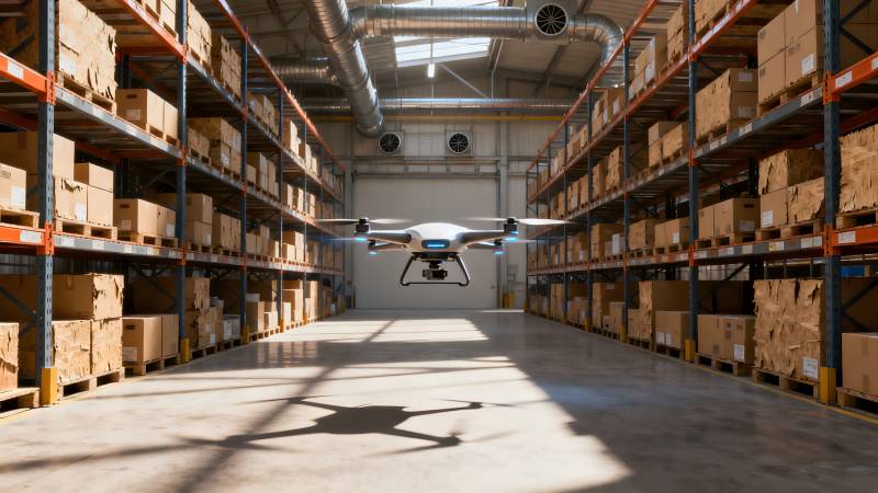 无人机巡检仓库图片