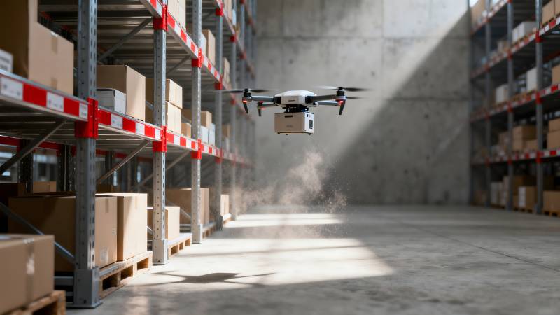 无人机仓库巡检图片