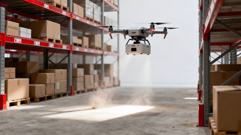 无人机仓库巡检图片