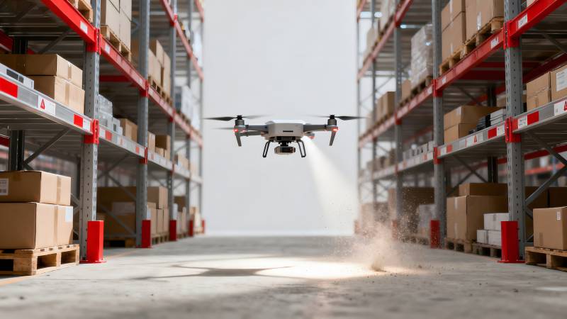 无人机仓库巡检图片