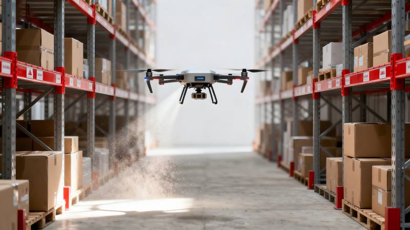 无人机仓库巡检图片