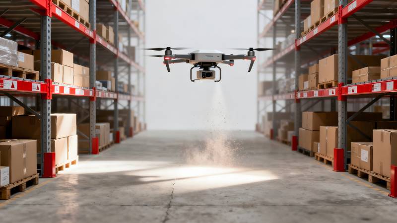 无人机仓库巡检图片