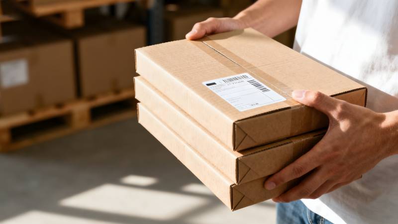 搬运纸箱包裹图片