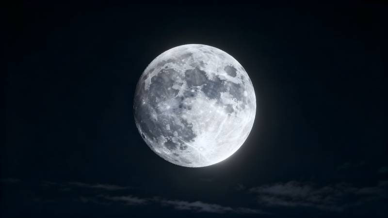 明月高悬夜空图片