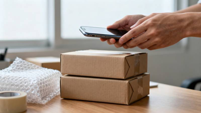 手机扫描包裹图片