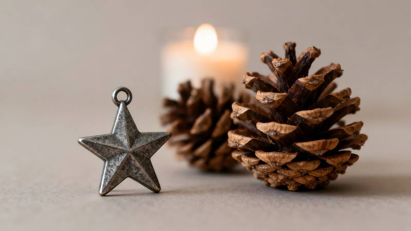 星饰与松果静谧夜图片