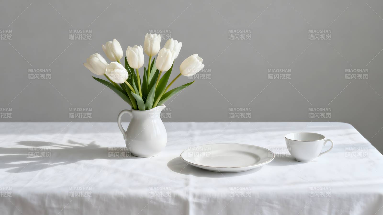 白花静物图图片