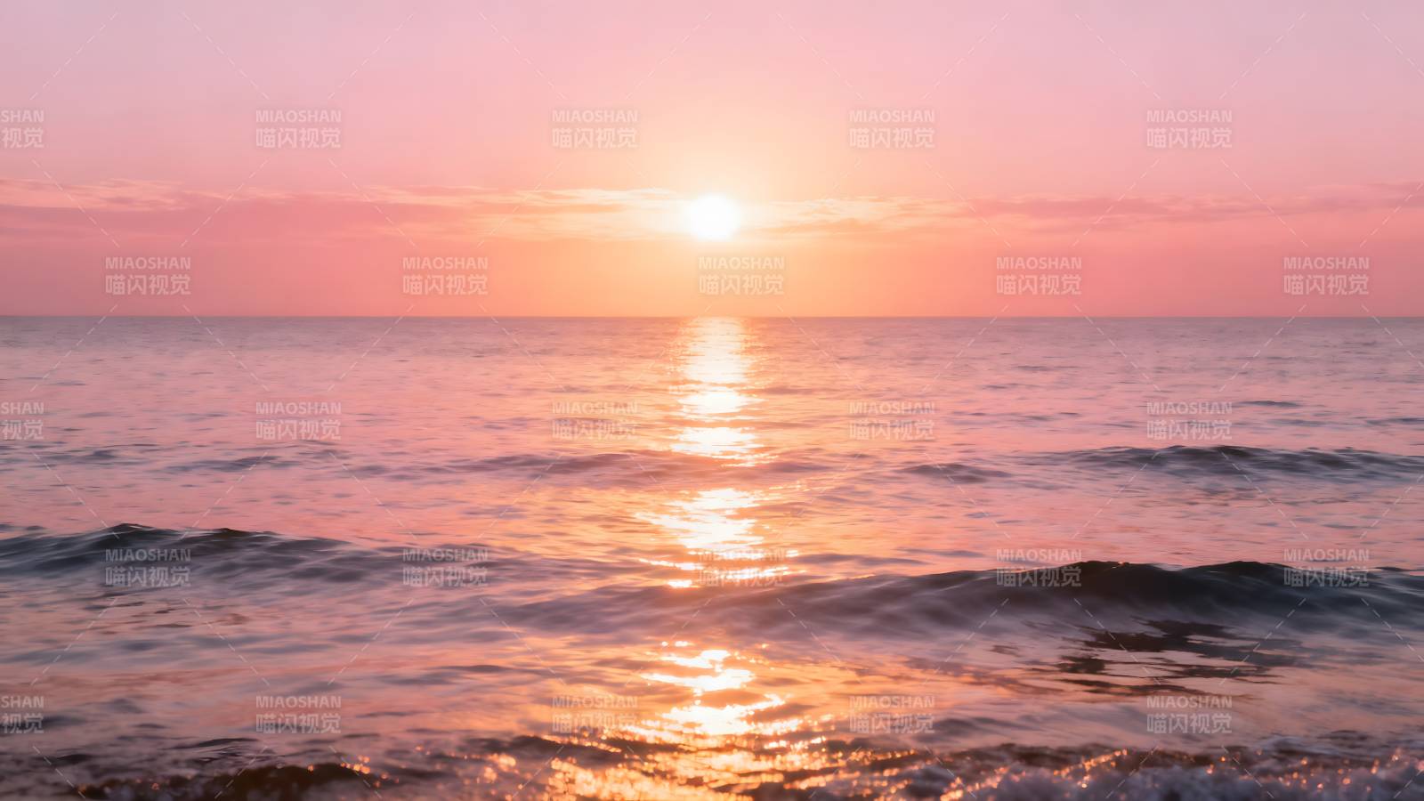 夕阳海面波光粼粼图片