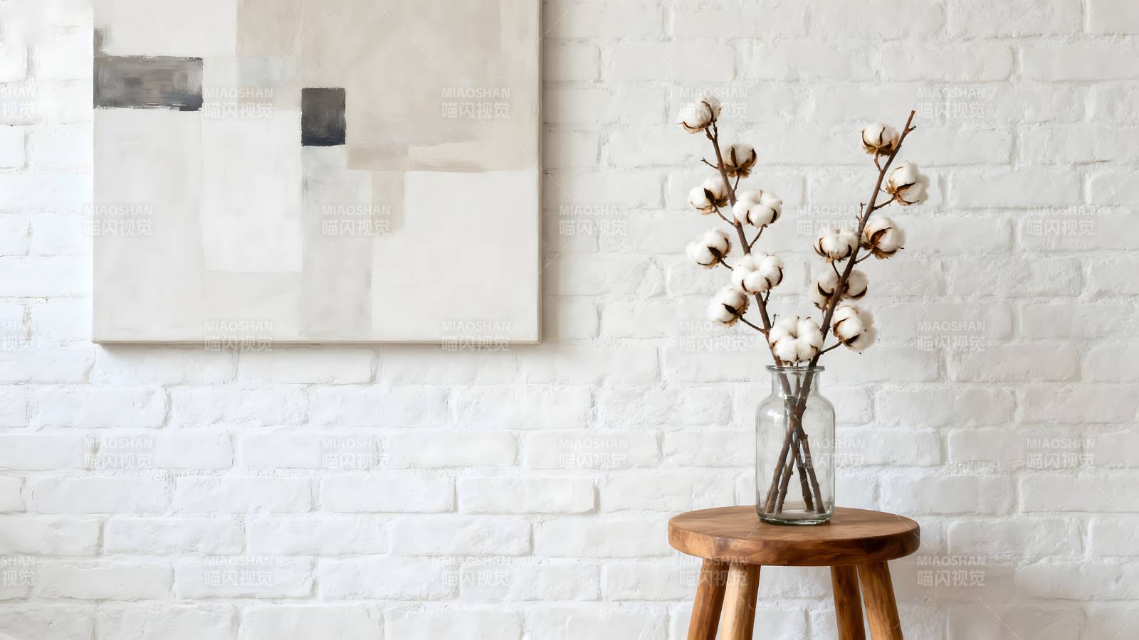 棉枝静物图图片