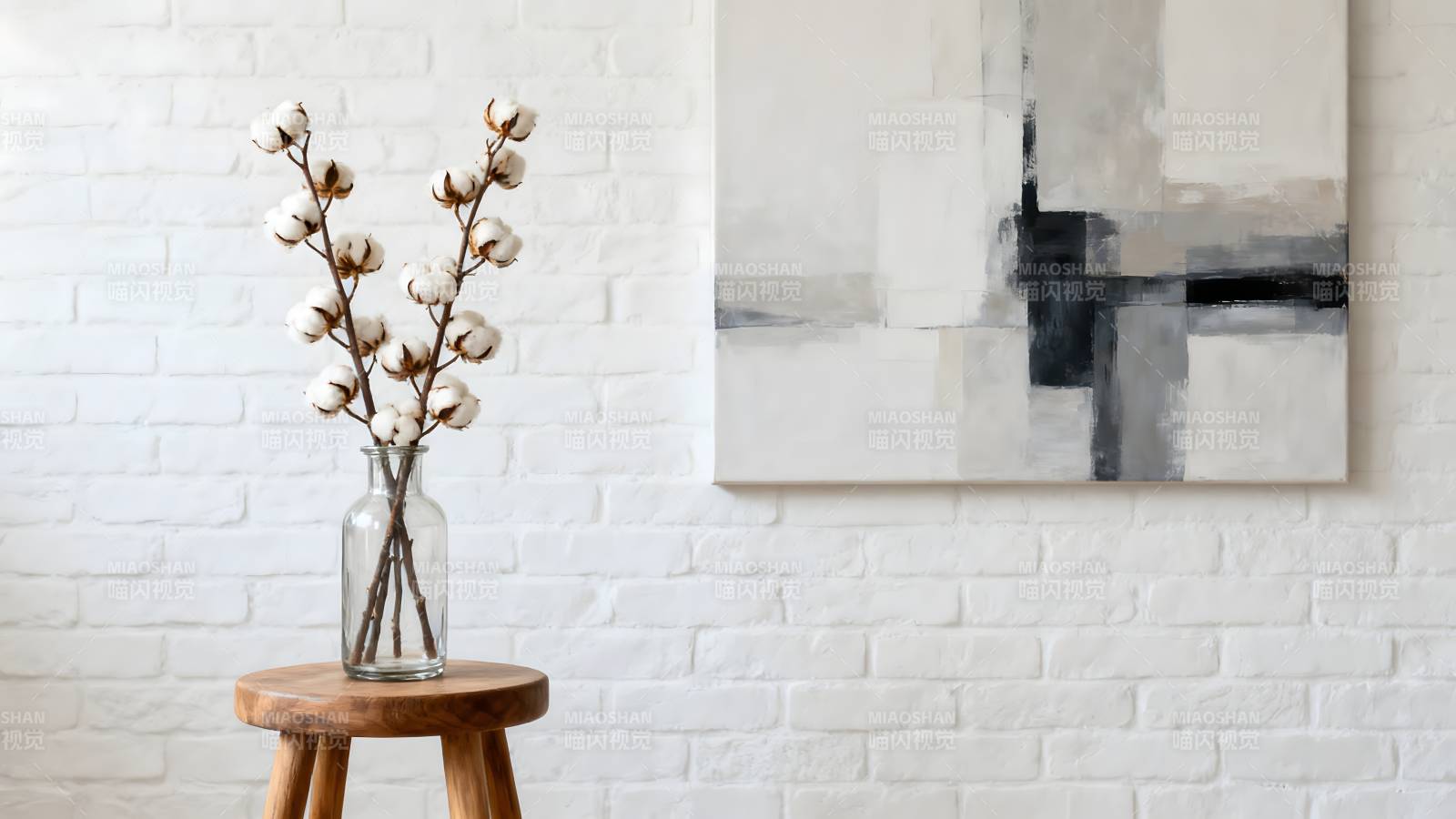 棉枝静置 简约之美图片