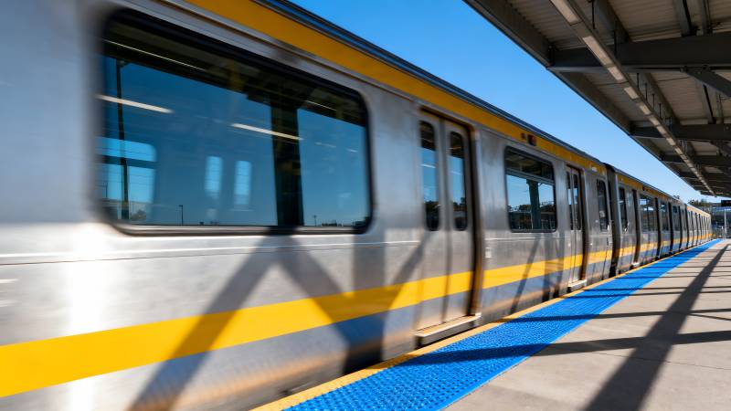 地铁列车进站图片