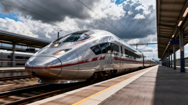 高速列车进站图片